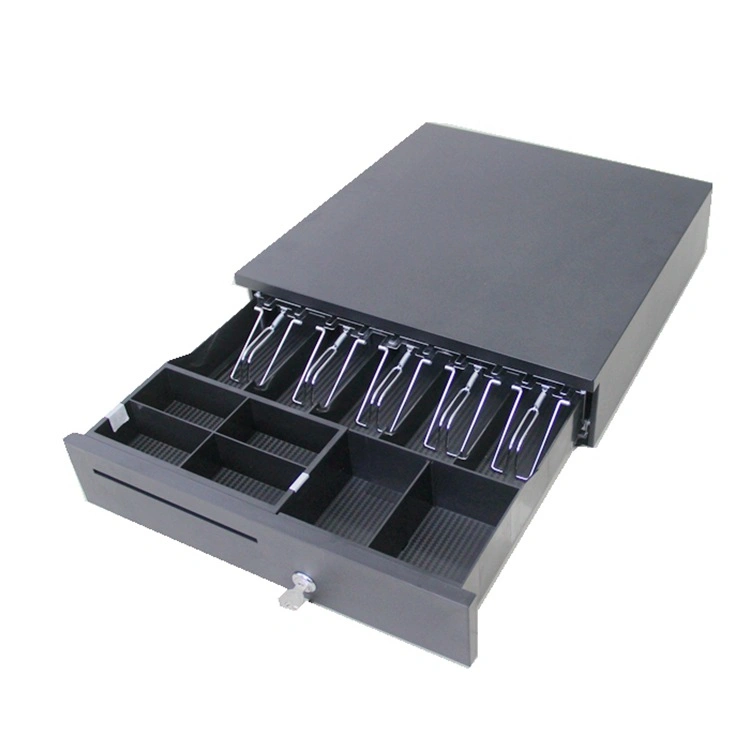 Checkout Counter Cash Box Supermarket Metal Accessories, Cash Register Stainless Steel Cash Drawer for Store