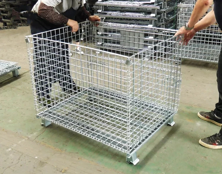 Heavy Duty Galvanized Collapsible Stacking and Folding Cargo Storage Cage