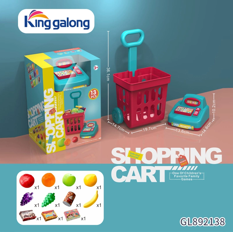 Mini Shopping Cart Toy Kids Grocery Kitchen Supermarket Pretend Play Food Accessories for Children Girls Boys Play Food Toy Play Set