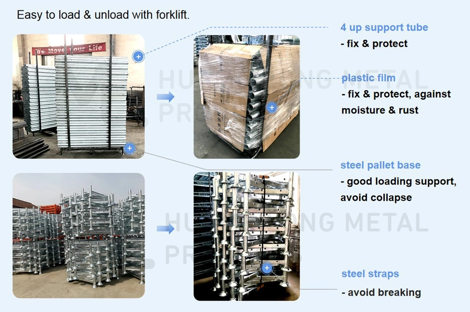 Warehouse Galvanized Folding Stacking Metal Steel Storage Pallet Racking