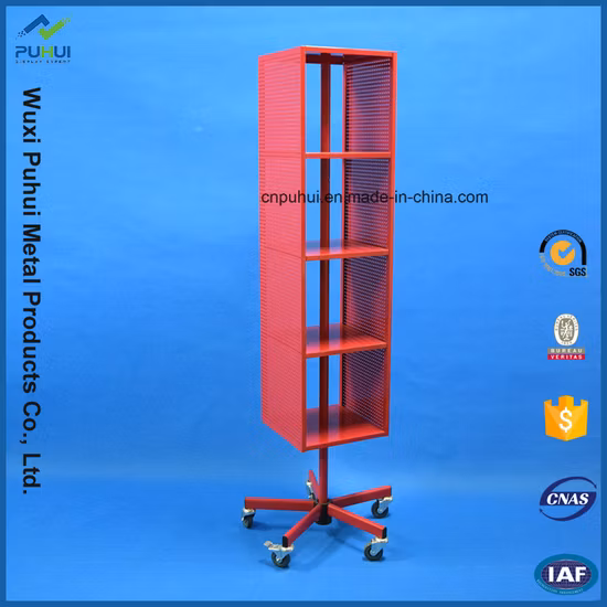 Floor Stand Single Sided Hardware Tools Display Metal Pegboard Rack (PHY608)