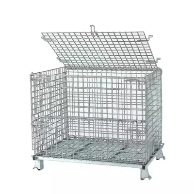 Heavy Duty Galvanized Collapsible Stacking and Folding Cargo Storage Cage
