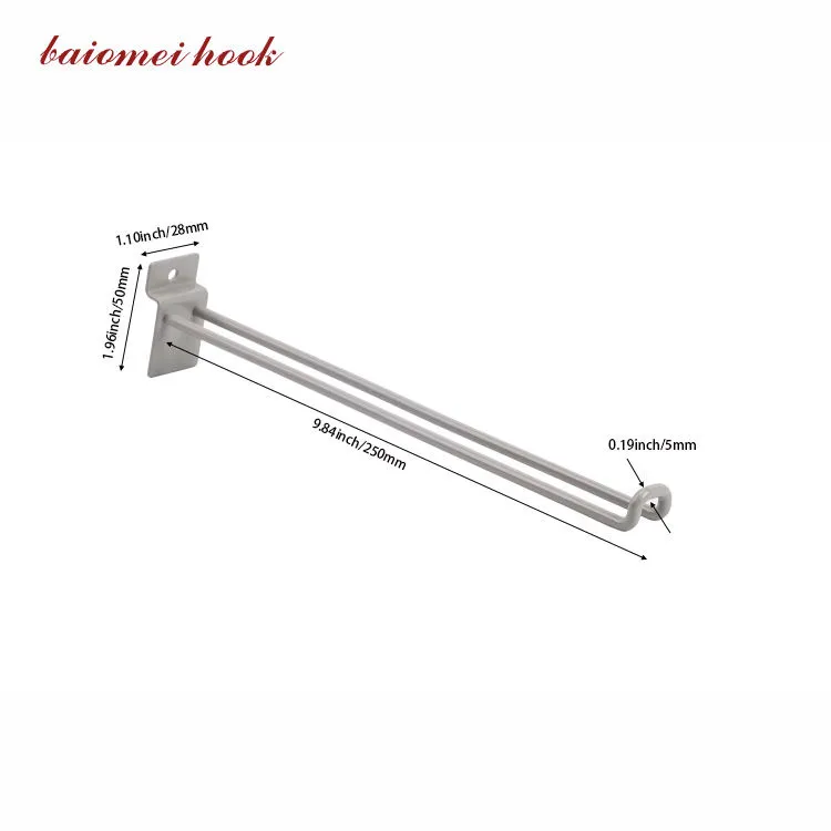 Metal Chrome Supermarket Slatwall Accessories