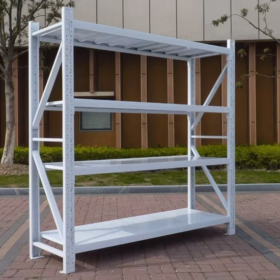 Metal and Wooden Heavy Duty Goods Storage Shelf for Supermarket