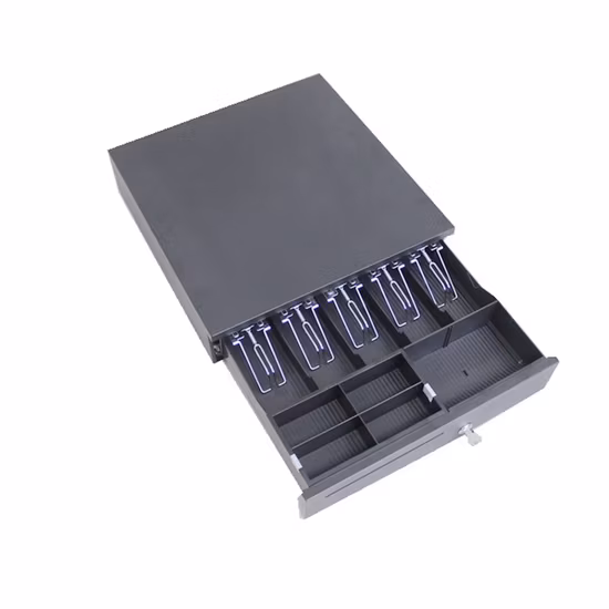 Checkout Counter Cash Box Supermarket Metal Accessories, Cash Register Stainless Steel Cash Drawer for Store